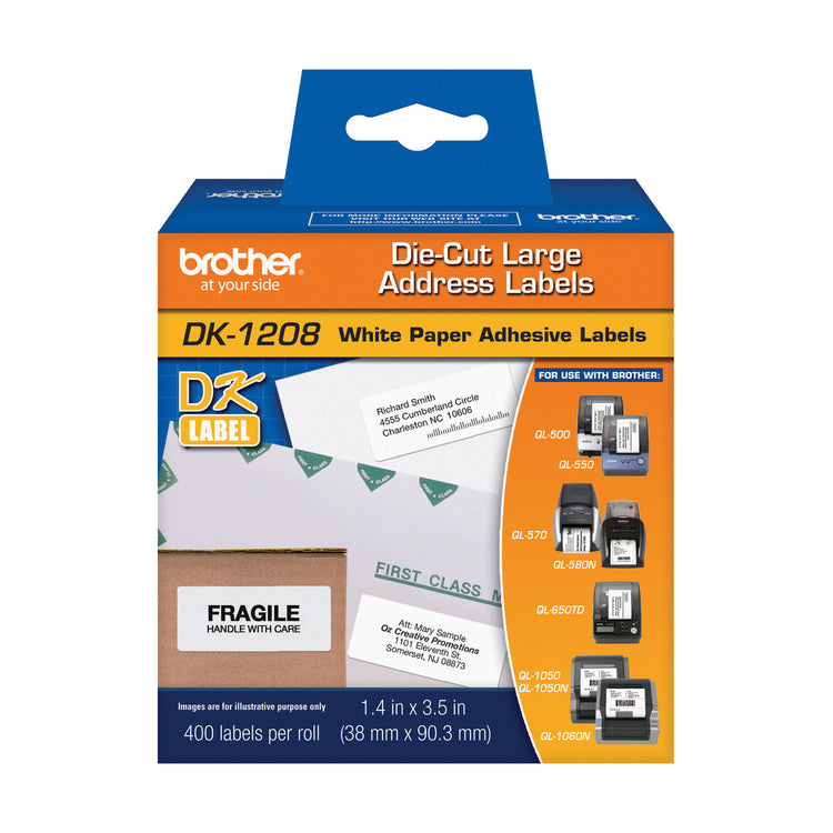 BROTHER DK-1208 Black on White Original Paper Tape - Cartouches Certifiées