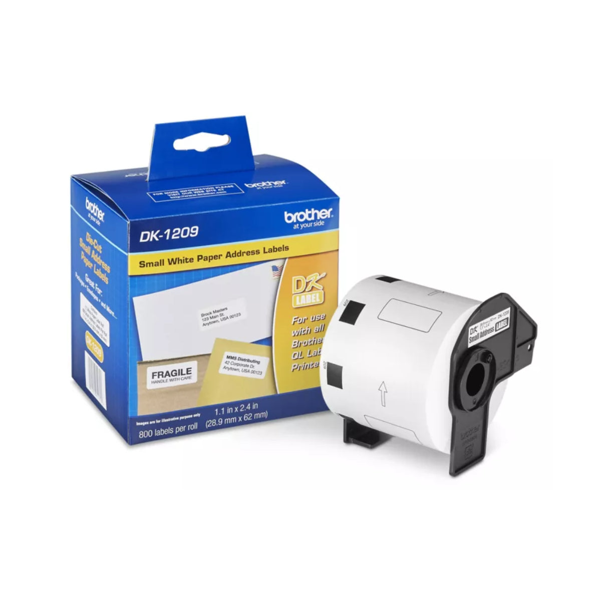 BROTHER DK-1209 Black on White Original Paper Tape - Cartouches Certifiées