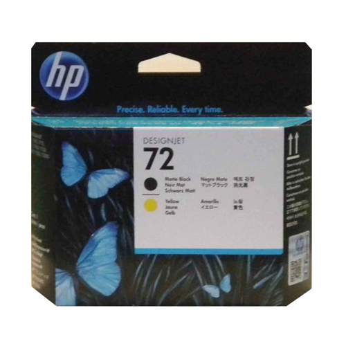HP 72 (C9384A) Noir Mat et Jaune Originale Tête d'impression