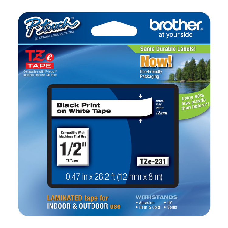 BROTHER TZe-AF231 Black on White Original Thermal ribbon - Cartouches Certifiées