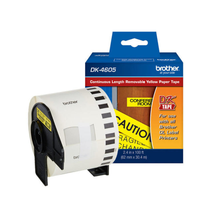 BROTHER DK-4605 Black on Yellow Original Thermal ribbon - Cartouches Certifiées