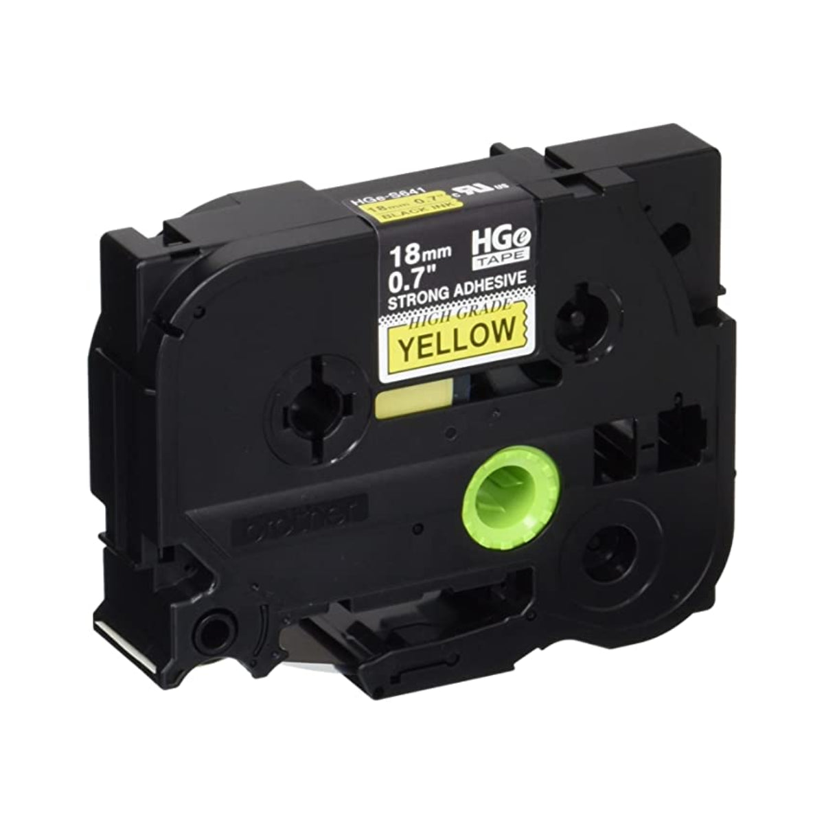 BROTHER HGe-6415PK Black on Yellow Original Thermal ribbon - Cartouches Certifiées