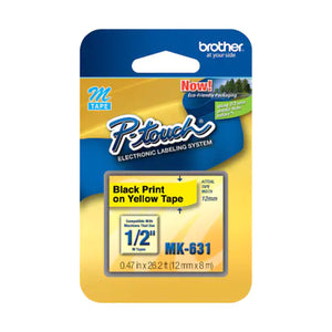 BROTHER MK631 Black on Yellow Original Thermal ribbon - Cartouches Certifiées