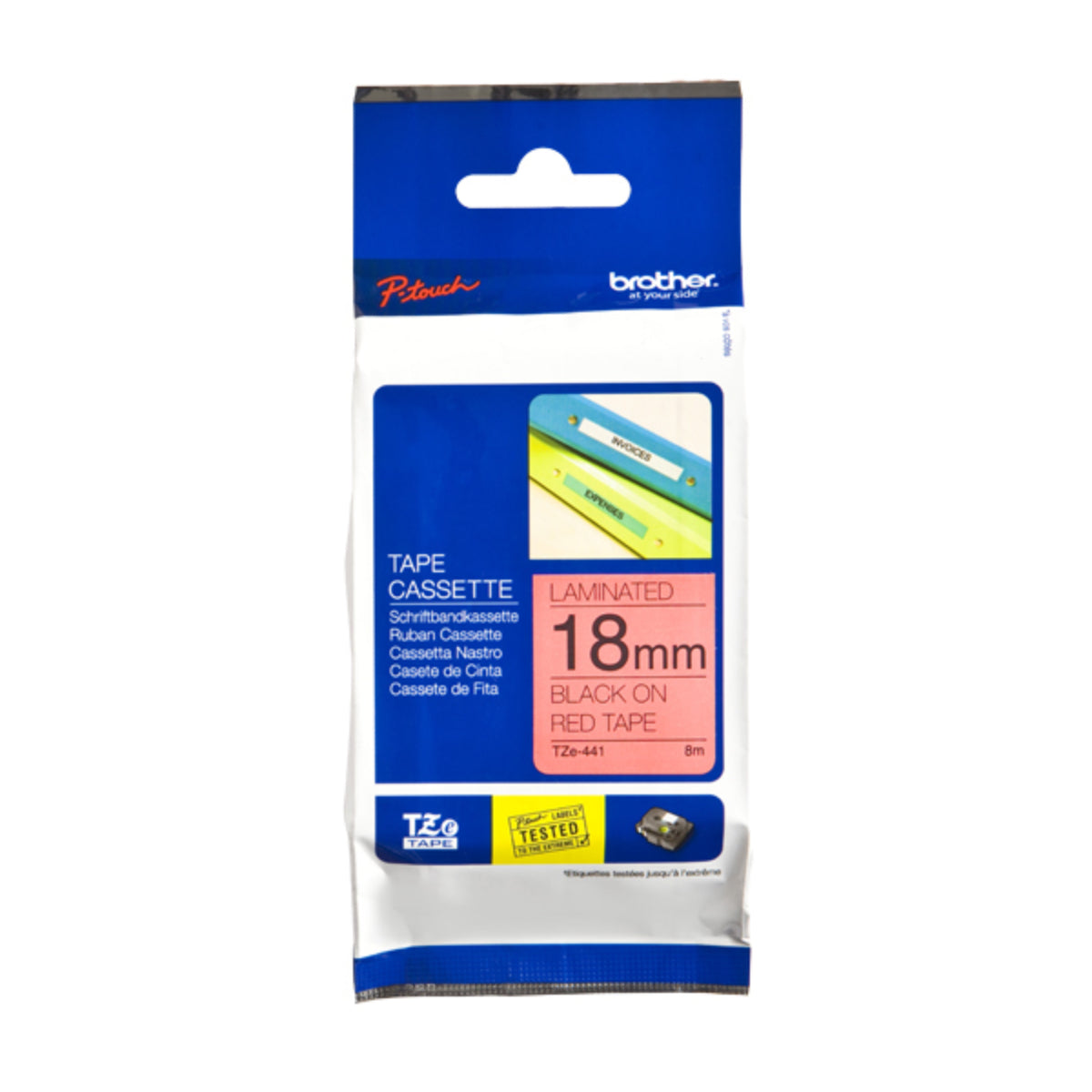 BROTHER TZe-441 Black on Red Original Thermal ribbon - Cartouches Certifiées
