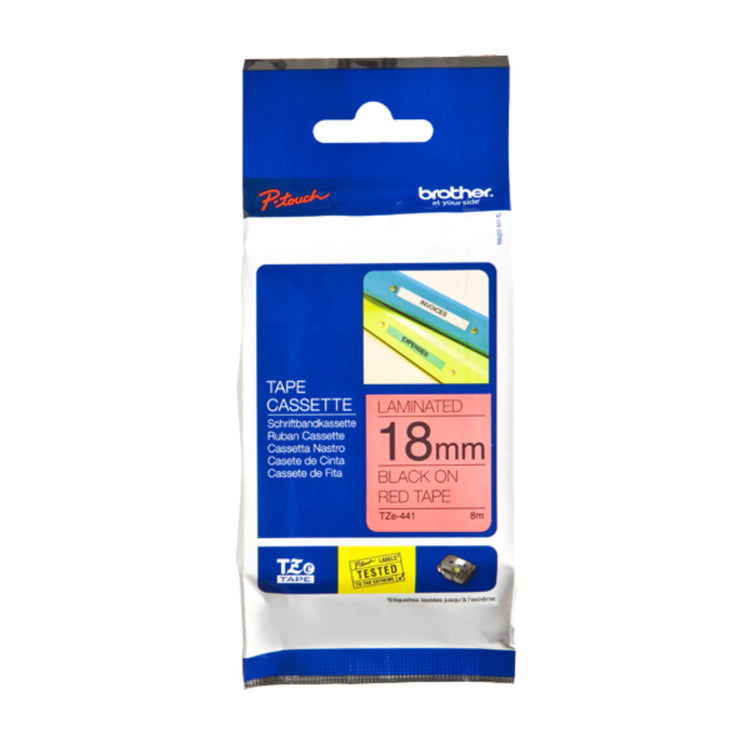 BROTHER TZe-441 Black on Red Original Thermal ribbon - Cartouches Certifiées