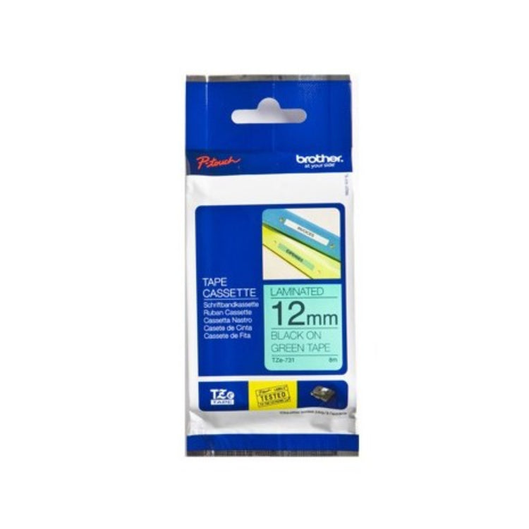 BROTHER TZe-731 Black on Green Original Thermal ribbon - Cartouches Certifiées