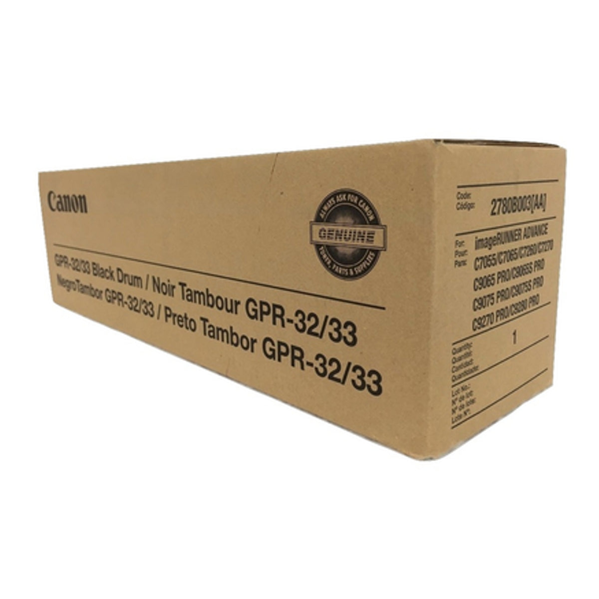 CANON GPR-33 (2780B003) Black Original Drum - Cartouches Certifiées